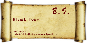 Bladt Ivor névjegykártya